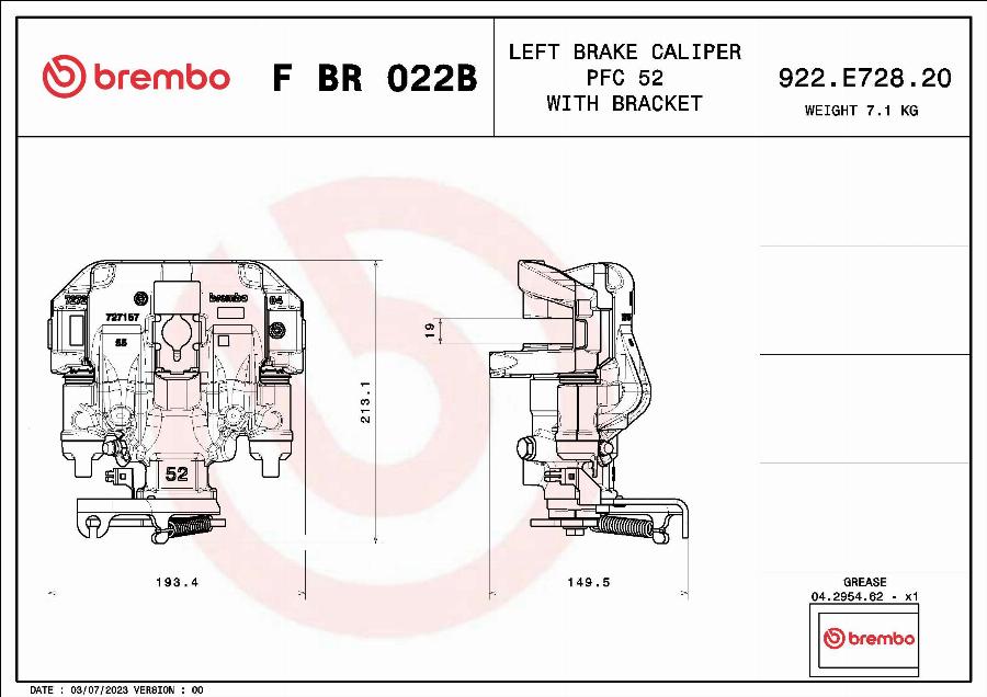 Brembo F BR 022B - Əyləc kaliperi furqanavto.az