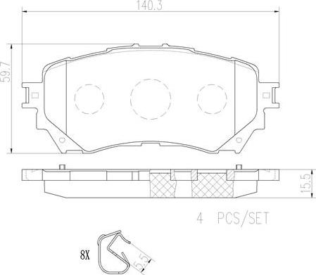 Brembo P49048N - Əyləc altlığı dəsti, əyləc diski furqanavto.az