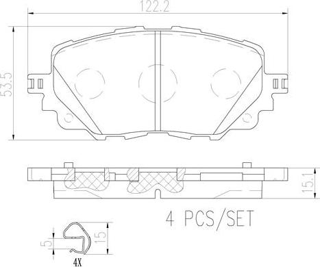 Brembo P49054N - Əyləc altlığı dəsti, əyləc diski furqanavto.az