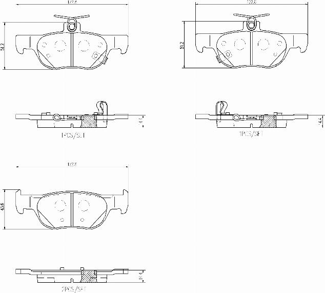 Brembo P49064N - Əyləc altlığı dəsti, əyləc diski furqanavto.az