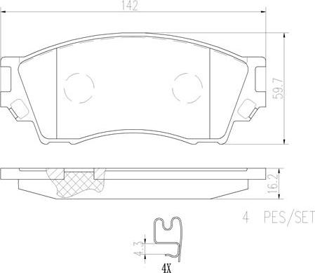 Brembo P49019N - Əyləc altlığı dəsti, əyləc diski furqanavto.az