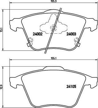 Brembo P 49 038 - Əyləc altlığı dəsti, əyləc diski furqanavto.az