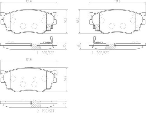 Brembo P49026N - Əyləc altlığı dəsti, əyləc diski furqanavto.az