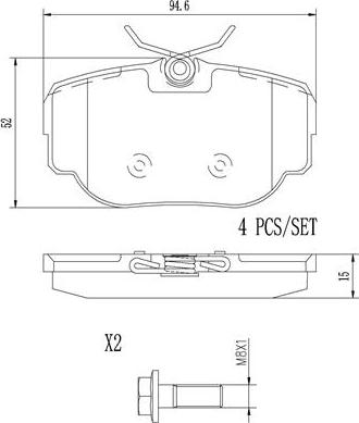 Brembo P44009N - Əyləc altlığı dəsti, əyləc diski furqanavto.az