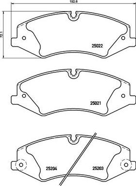 Brembo P 44 022 - Əyləc altlığı dəsti, əyləc diski furqanavto.az