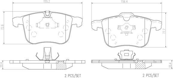 Brembo P59046N - Əyləc altlığı dəsti, əyləc diski furqanavto.az