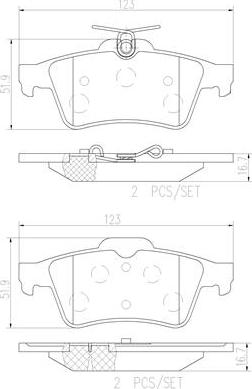 Brembo P59042N - Əyləc altlığı dəsti, əyləc diski furqanavto.az