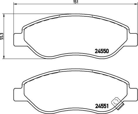 Brembo P59053N - Əyləc altlığı dəsti, əyləc diski furqanavto.az