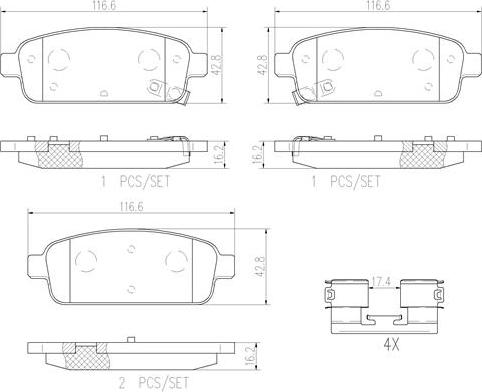 Brembo P59080N - Əyləc altlığı dəsti, əyləc diski furqanavto.az