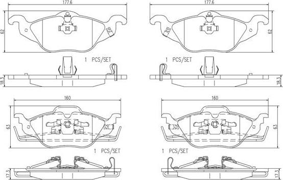 Brembo P59030N - Əyləc altlığı dəsti, əyləc diski furqanavto.az