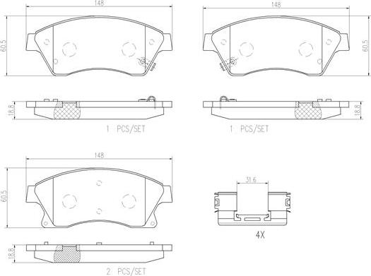 Brembo P59076N - Əyləc altlığı dəsti, əyləc diski furqanavto.az