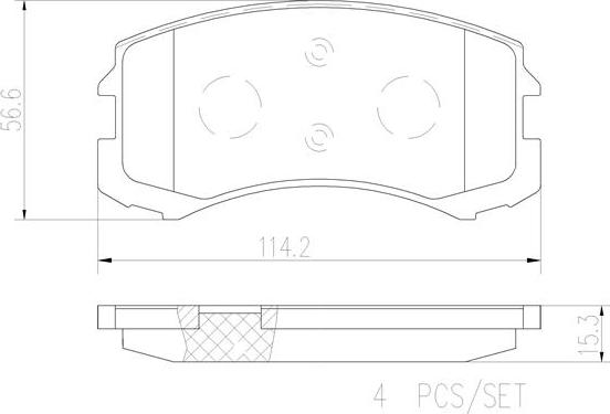 Brembo P54041N - Əyləc altlığı dəsti, əyləc diski furqanavto.az