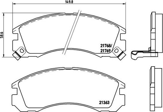 Brembo P 54 017 - Əyləc altlığı dəsti, əyləc diski furqanavto.az