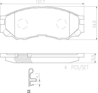 Brembo P54020N - Əyləc altlığı dəsti, əyləc diski furqanavto.az