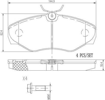 Brembo P56061N - Əyləc altlığı dəsti, əyləc diski furqanavto.az