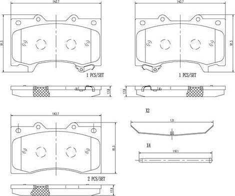 Brembo P56081N - Əyləc altlığı dəsti, əyləc diski furqanavto.az