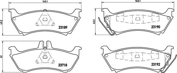 Brembo P 50 044 - Əyləc altlığı dəsti, əyləc diski furqanavto.az