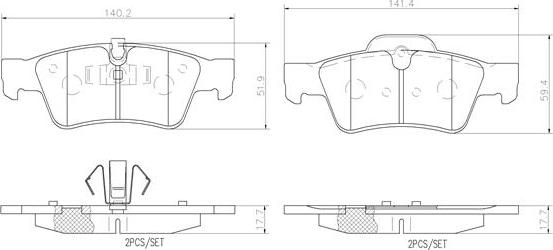 Brembo P50064N - Əyləc altlığı dəsti, əyləc diski furqanavto.az