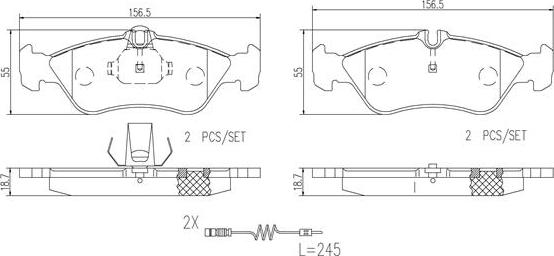 Brembo P50089N - Əyləc altlığı dəsti, əyləc diski furqanavto.az