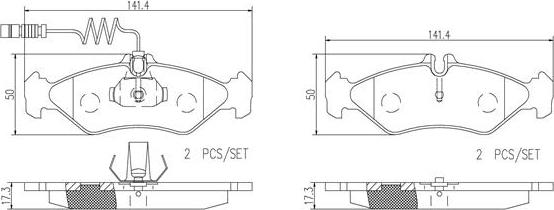 Brembo P50081N - Əyləc altlığı dəsti, əyləc diski furqanavto.az