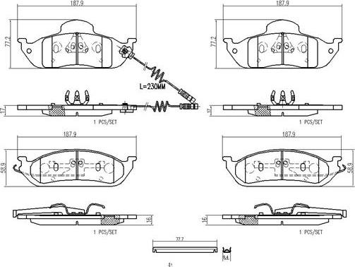 Brembo P50039N - Əyləc altlığı dəsti, əyləc diski furqanavto.az