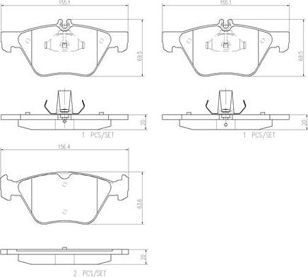 Brembo P50075N - Əyləc altlığı dəsti, əyləc diski furqanavto.az