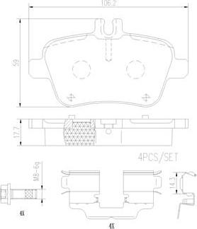 Brembo P50140N - Əyləc altlığı dəsti, əyləc diski furqanavto.az