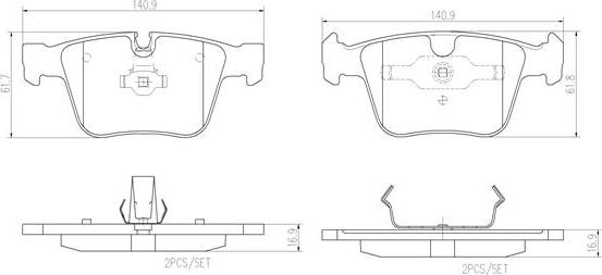 Brembo P50116N - Əyləc altlığı dəsti, əyləc diski furqanavto.az