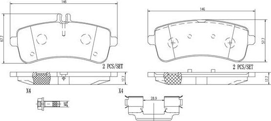 Brembo P50132N - Əyləc altlığı dəsti, əyləc diski furqanavto.az