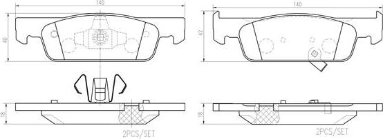 Brembo P50137N - Əyləc altlığı dəsti, əyləc diski furqanavto.az