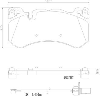 Brembo P50127N - Əyləc altlığı dəsti, əyləc diski furqanavto.az