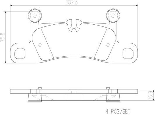 Brembo P65027N - Əyləc altlığı dəsti, əyləc diski furqanavto.az