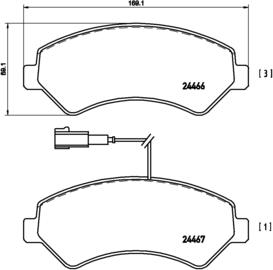 Brembo P 61 093 - Əyləc altlığı dəsti, əyləc diski furqanavto.az