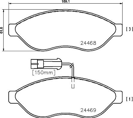 Brembo P 61 092 - Əyləc altlığı dəsti, əyləc diski furqanavto.az