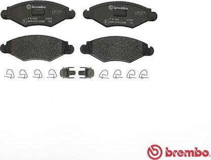 Brembo P 61 063 - Əyləc altlığı dəsti, əyləc diski furqanavto.az