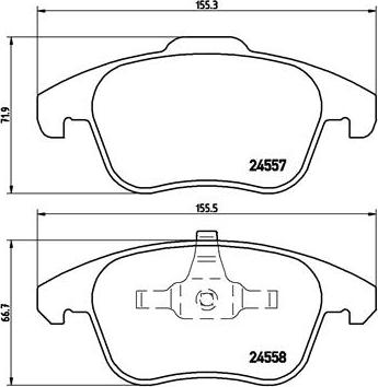 Brembo P 61 086 - Əyləc altlığı dəsti, əyləc diski furqanavto.az