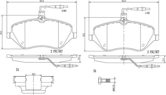 Brembo P61078N - Əyləc altlığı dəsti, əyləc diski furqanavto.az