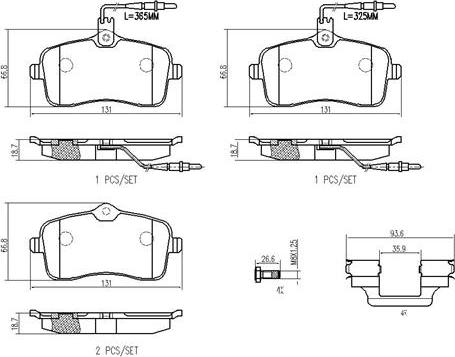 Brembo P61109N - Əyləc altlığı dəsti, əyləc diski furqanavto.az