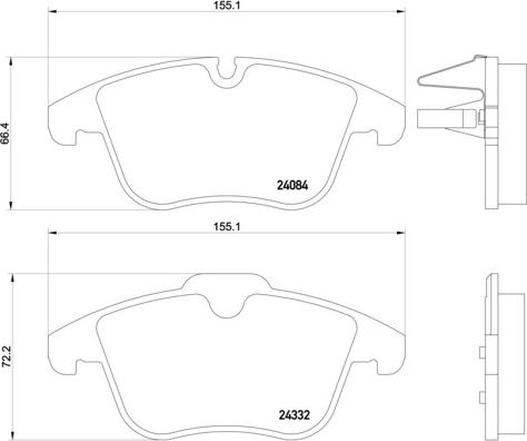 Brembo P 61 106 - Əyləc altlığı dəsti, əyləc diski furqanavto.az