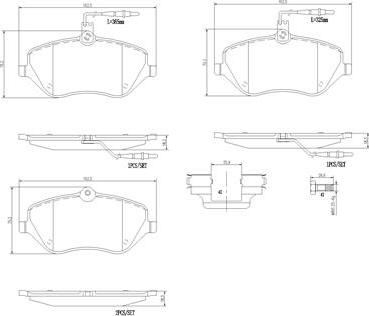 Brembo P61119N - Əyləc altlığı dəsti, əyləc diski furqanavto.az