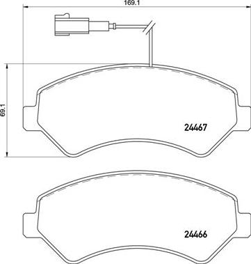 Brembo P 61 118 - Əyləc altlığı dəsti, əyləc diski furqanavto.az