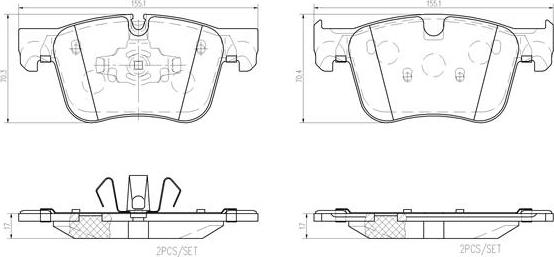 Brembo P61135N - Əyləc altlığı dəsti, əyləc diski furqanavto.az