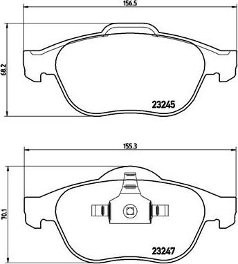 Brembo P 68 040 - Əyləc altlığı dəsti, əyləc diski furqanavto.az