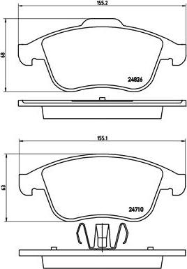 Brembo P 68 047 - Əyləc altlığı dəsti, əyləc diski furqanavto.az