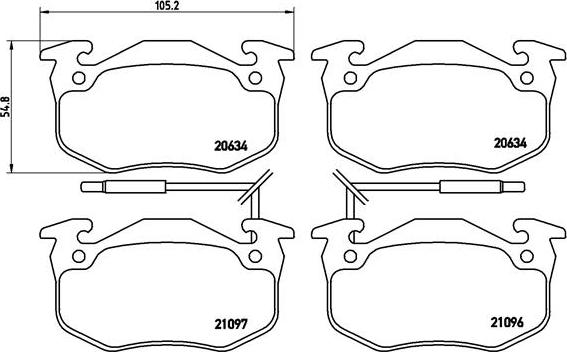 Brembo P 68 015 - Əyləc altlığı dəsti, əyləc diski furqanavto.az