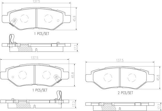 Brembo P09014N - Əyləc altlığı dəsti, əyləc diski furqanavto.az