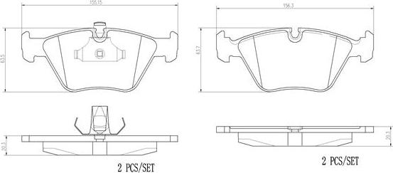 Brembo P06042N - Əyləc altlığı dəsti, əyləc diski furqanavto.az