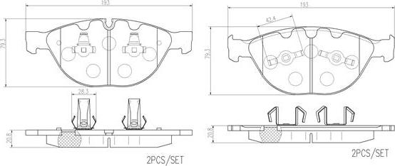 Brembo P06047N - Əyləc altlığı dəsti, əyləc diski furqanavto.az