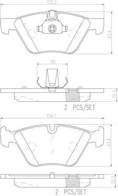 Brembo P06057N - Əyləc altlığı dəsti, əyləc diski furqanavto.az