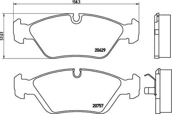 Brembo P 06 008 - Əyləc altlığı dəsti, əyləc diski furqanavto.az